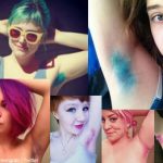 Pastel-coloured armpit hair