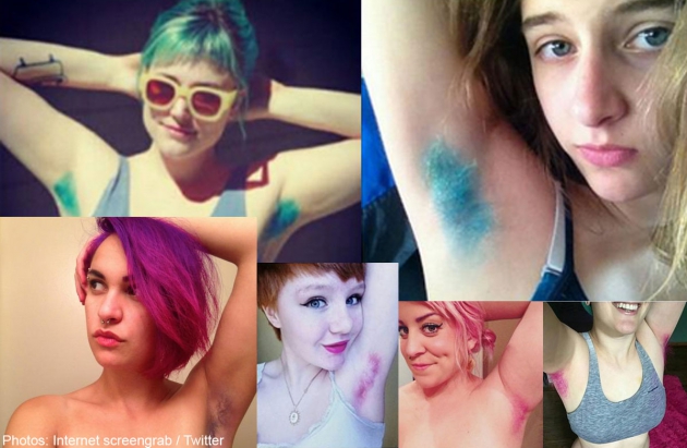 Pastel-coloured armpit hair