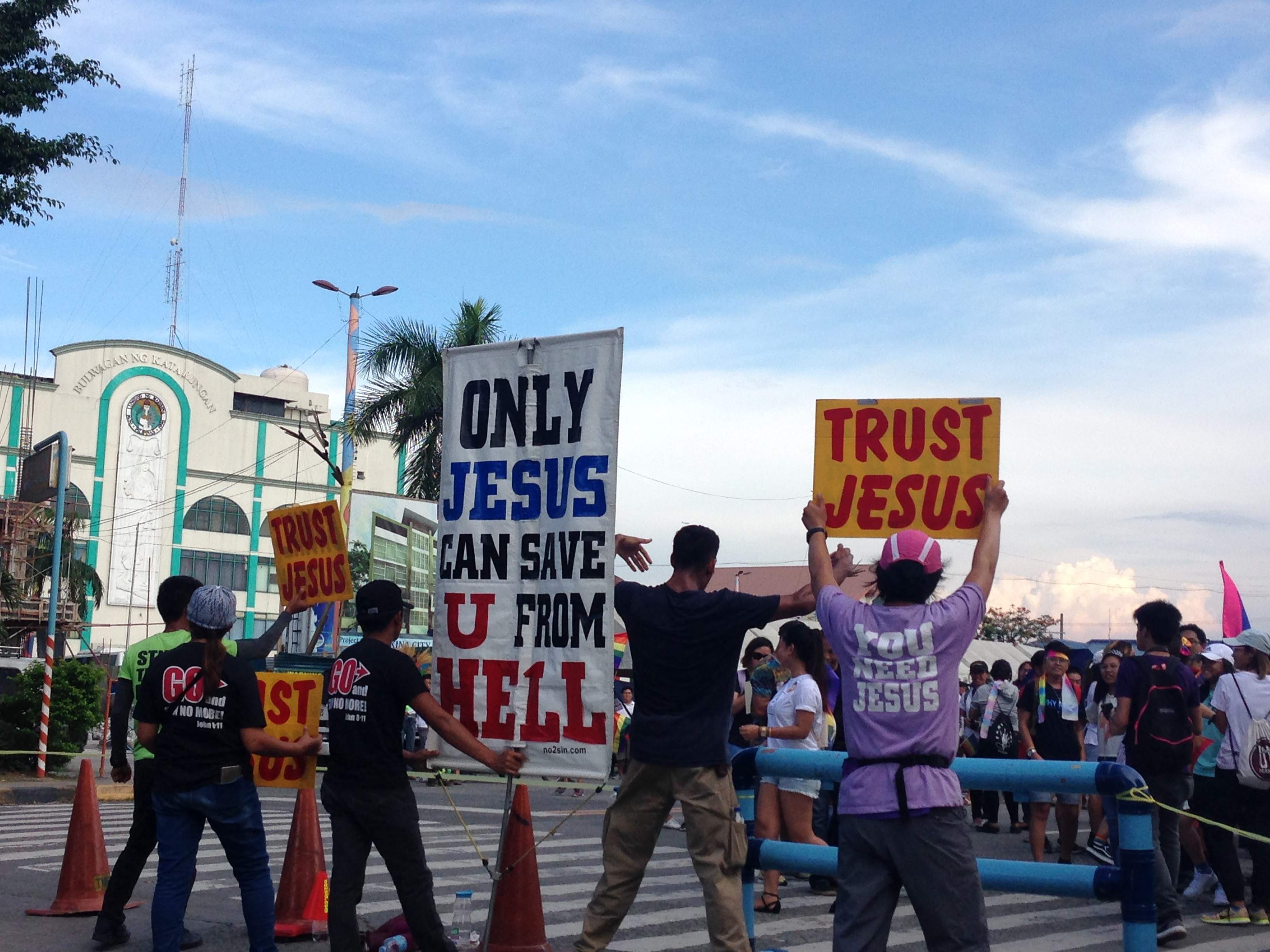 Religious Protesters in Gay Pride 2017