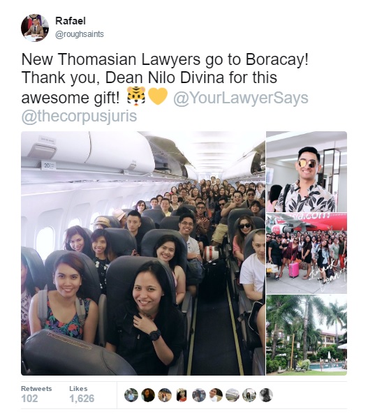 UST Dean sends Law Students to Boracay