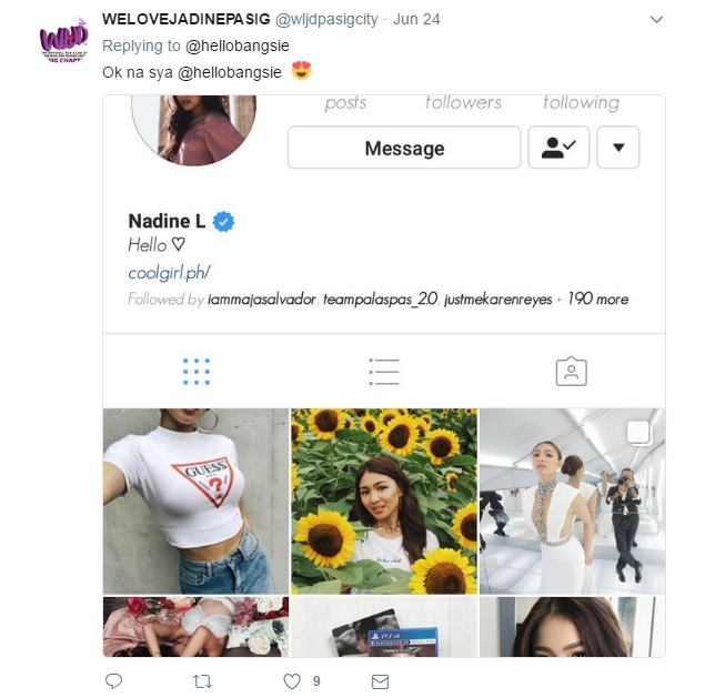 Nadine Lustre missing Instagram photos