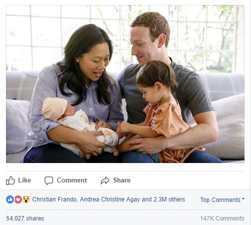 mark zuckerberg father of two