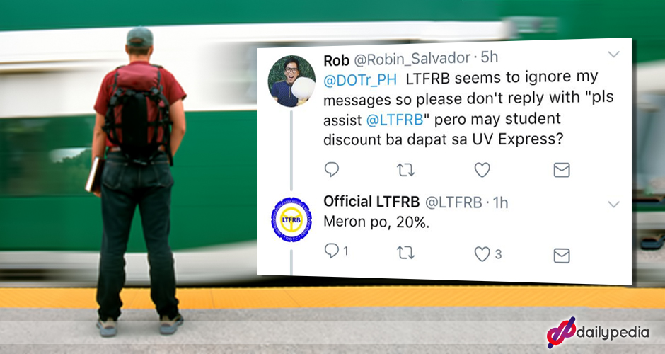 Ltfrb Puts An End To The Ongoing Issue Of Students Discount On Uv Express Dailypedia